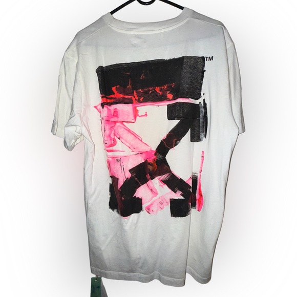 Off-White White and Pink Graphic Tee - Picture 1 of 4